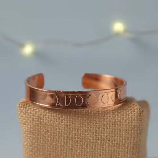 Mystic Moon Copper Cuff Bracelet. A festive gift.