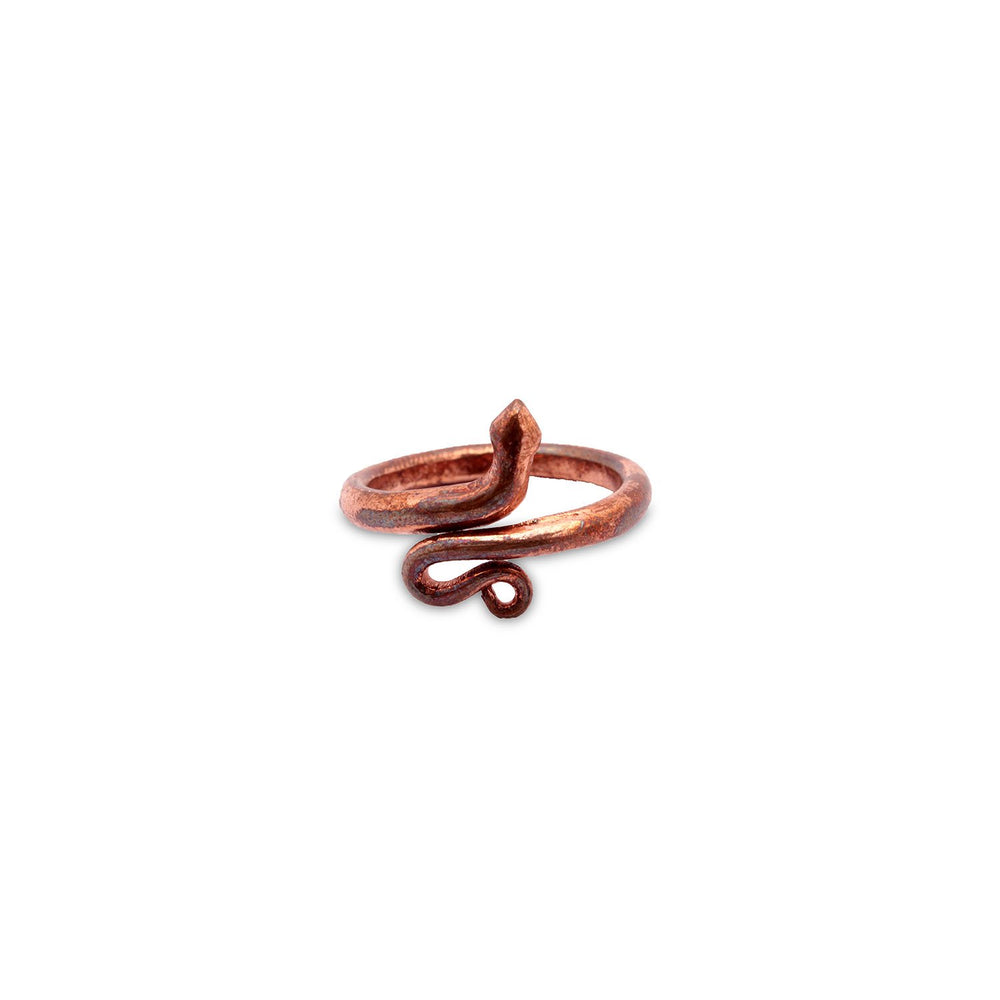 Abhishek fashion real copper (naag) snack ring free size 19-20 nomber  unisex use ring naagdosh