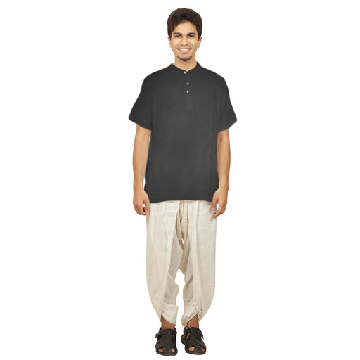 Men's Black Hemp Kurta