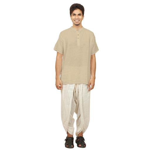 Men's Beige Hemp Kurta