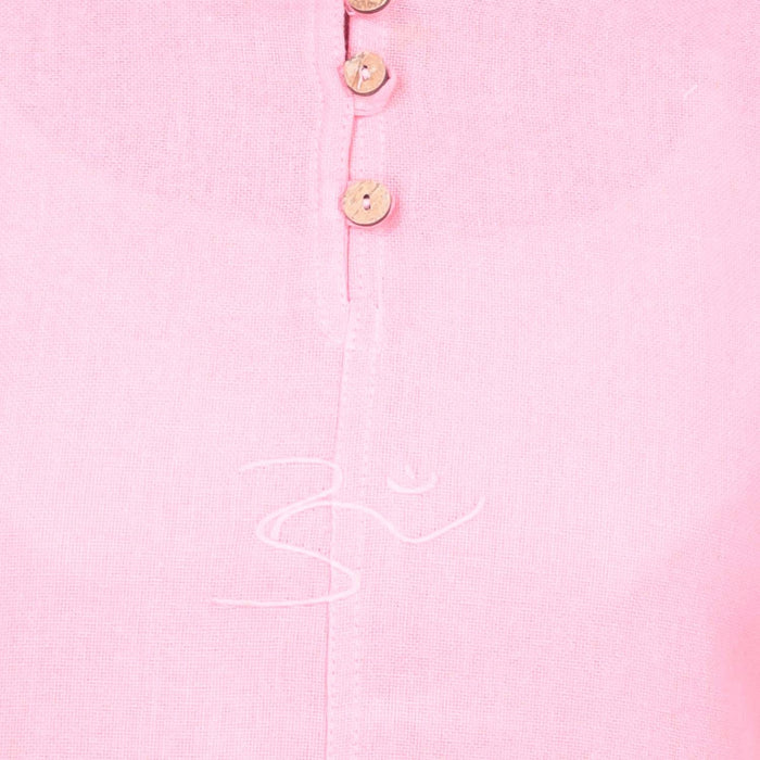 Women Organic Cotton Embroidered Aum Kurta - Pink