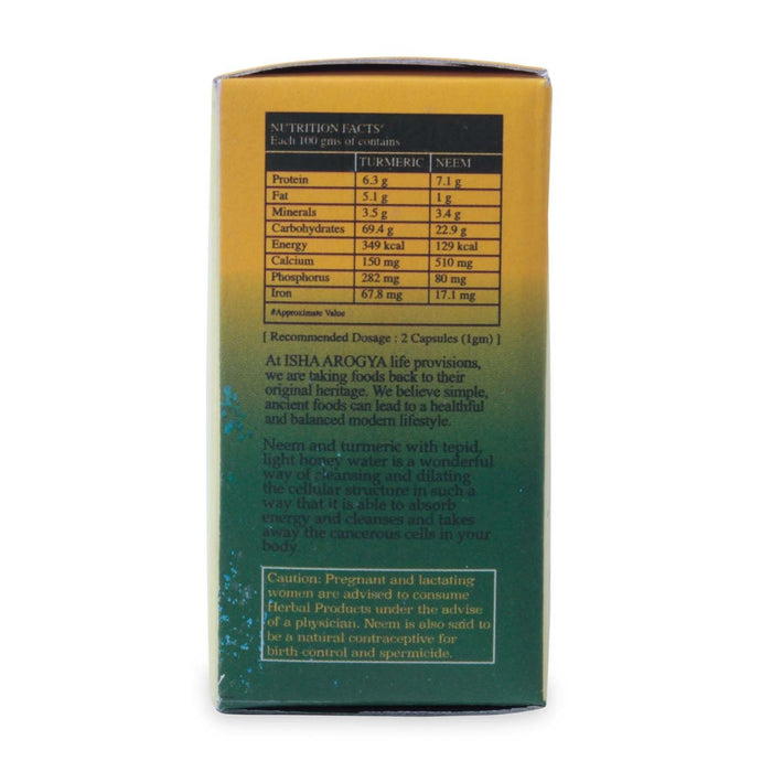Neem & Turmeric Powder in Veg Caps Comb Pack, 100 pcs each