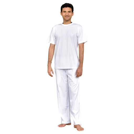 Unisex White Sadhana Track Pants - Organic Cotton