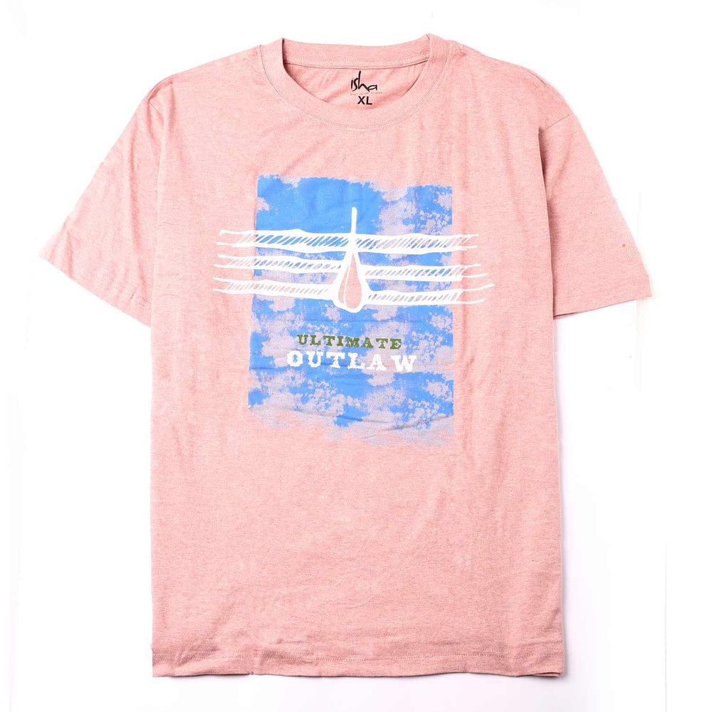 Unisex Cotton Ultimate Outlaw Printed T-shirt - Peach
