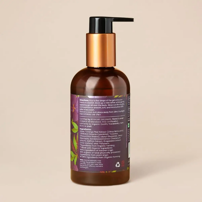 Refreshing & Skin Brightening Shower Gel With Saffron & Sandal Extract (All Skin Types) - 200ml