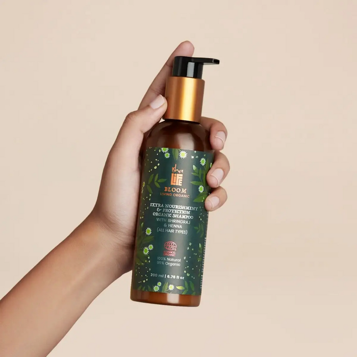 Extra Nourishment & Protection Organic Shampoo with Bhringraj & Henna (All Hair Types) - 200ml