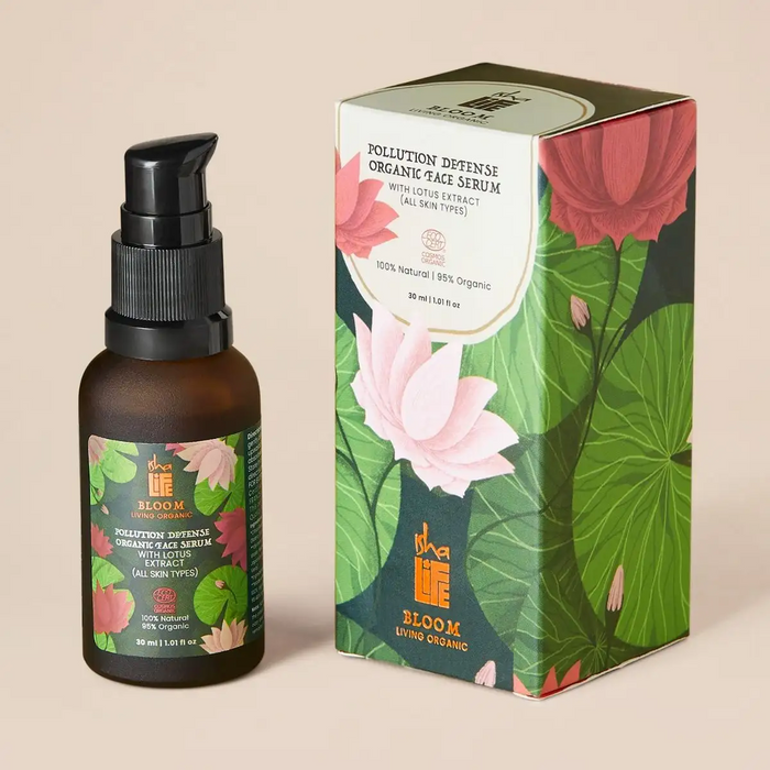 Pollution Defence Organic Face Serum With Lotus Extract (All Skin Types) - 30ml