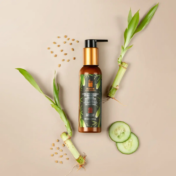 Extra Nourishment & Protection Organic Hair Conditioner With Bamboo & Cucumber Extract (All Hair Types) - 100ml