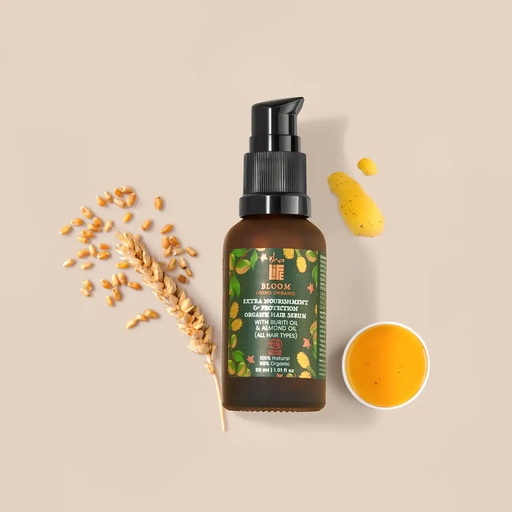 Bloom Extra Nourishment & Protection Organic Hair Serum With Buriti Oil & Almond Oil (All Hair Types) - 30ml