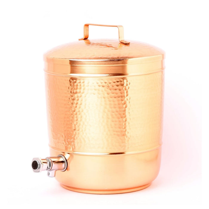 Hammered Copper Water Storage Pot, 8 Liters